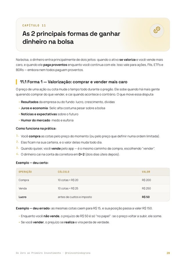 Página 28: as 2 formas de ganhar dinheiro na bolsa